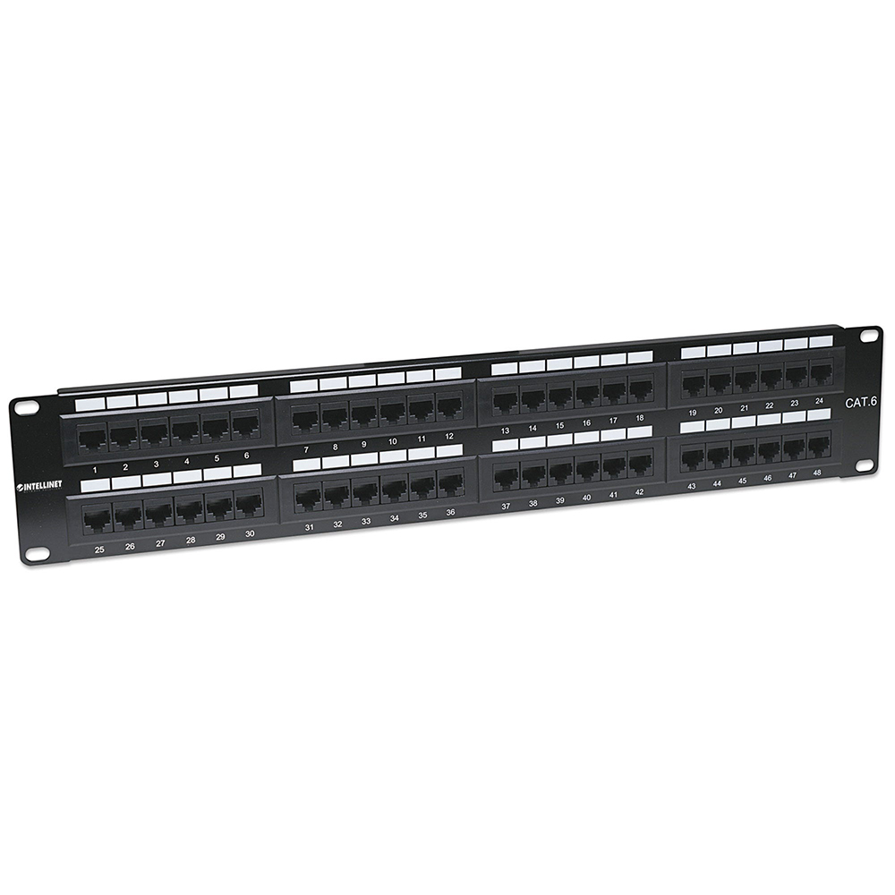 PANEL DE PARCHEO 48 PUERTOS CAT6 UTP 2U P/RACK 19 INTELLINET 560283