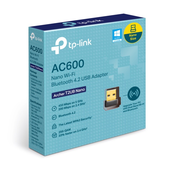 ADAPTADOR INALAMBRICO TP-LINK USB2.0/AC600/DUAL/BT/ARCHER T2UB NANO