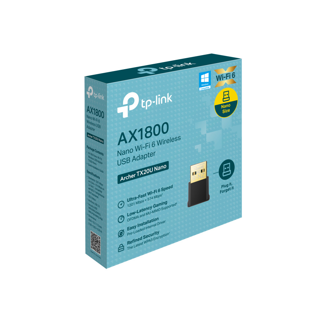 ADAPTADOR USB INALAMBRICO TP-LINK AX1800 /ARCHER TX20U NANO