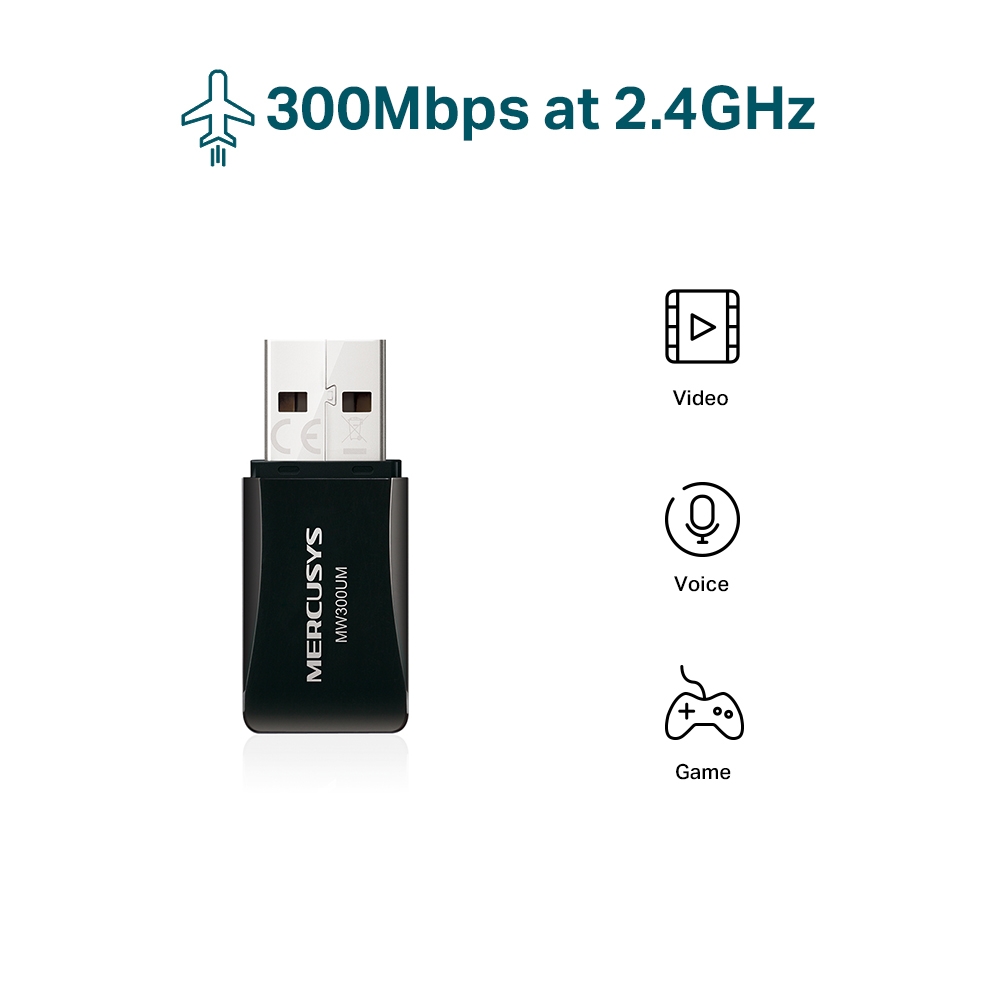 TP-LINK ADAPTADOR MINI N300 MERCUSYS / MW300UM