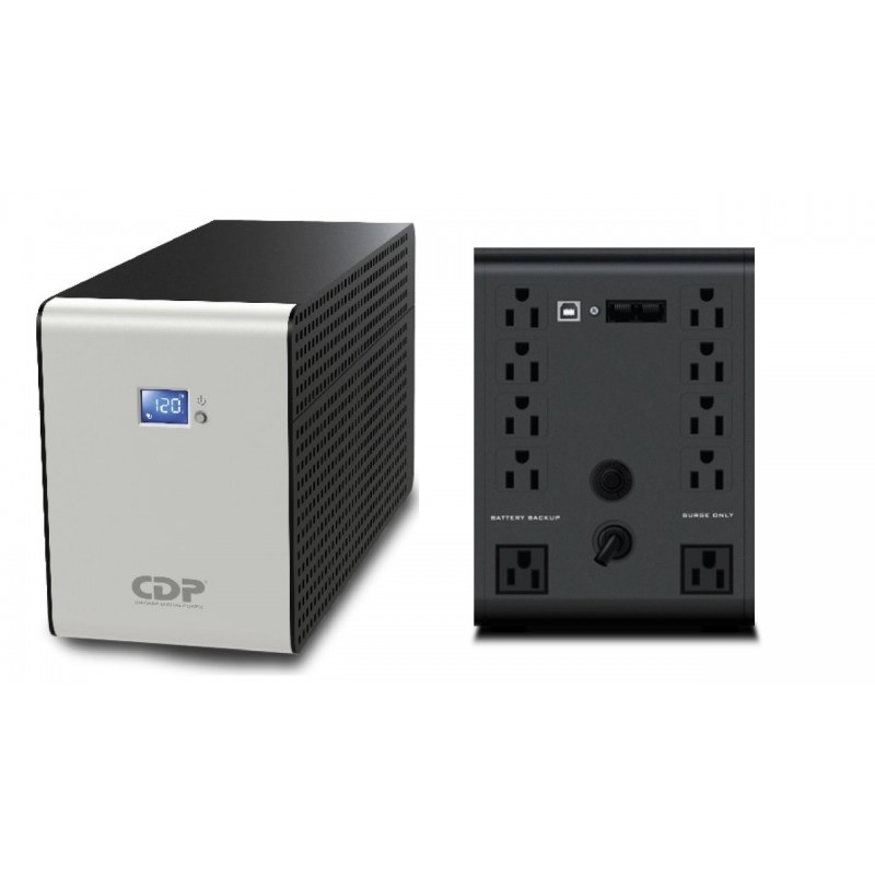 CDP R-SMART1210 1200VA/720W UPS (NO BREAK) INTERACTIVA AVR 10 SALIDAS, 560 JOULES, PROTECCION RJ45, LCD, SOFTWARE 120 VAC