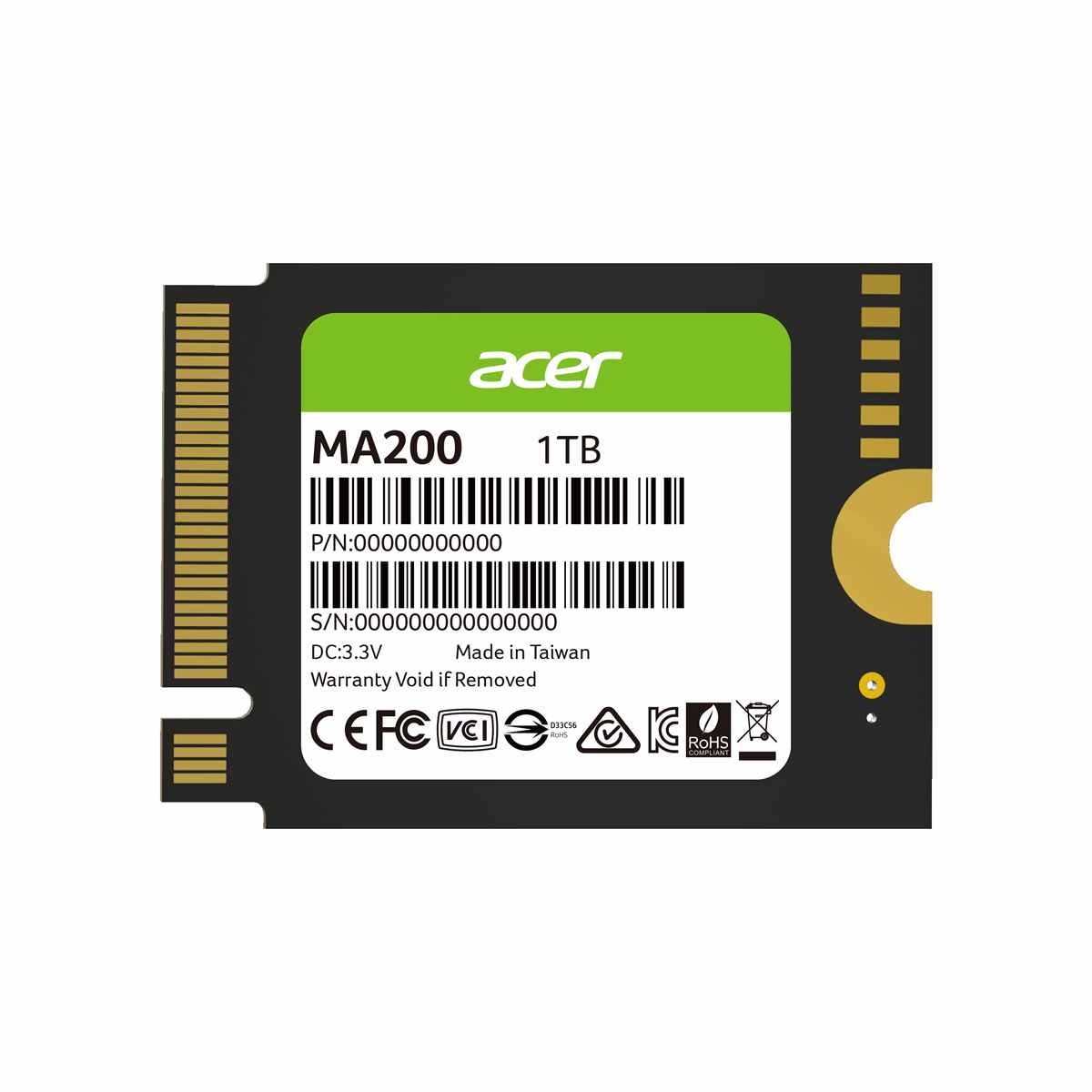 UNIDAD SSD ACER MA200 1TBGB M.2 NVME 2230 GEN4 5200MB/S (BL.9BWWA.154)