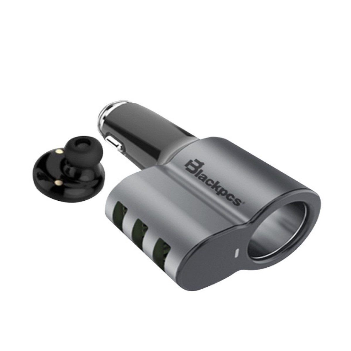 CAR CHARGER BLACKPCS 3 PUERTOS USB MANOS LIBRES NEGRO (EPI053BT-BL) (O.B.)
