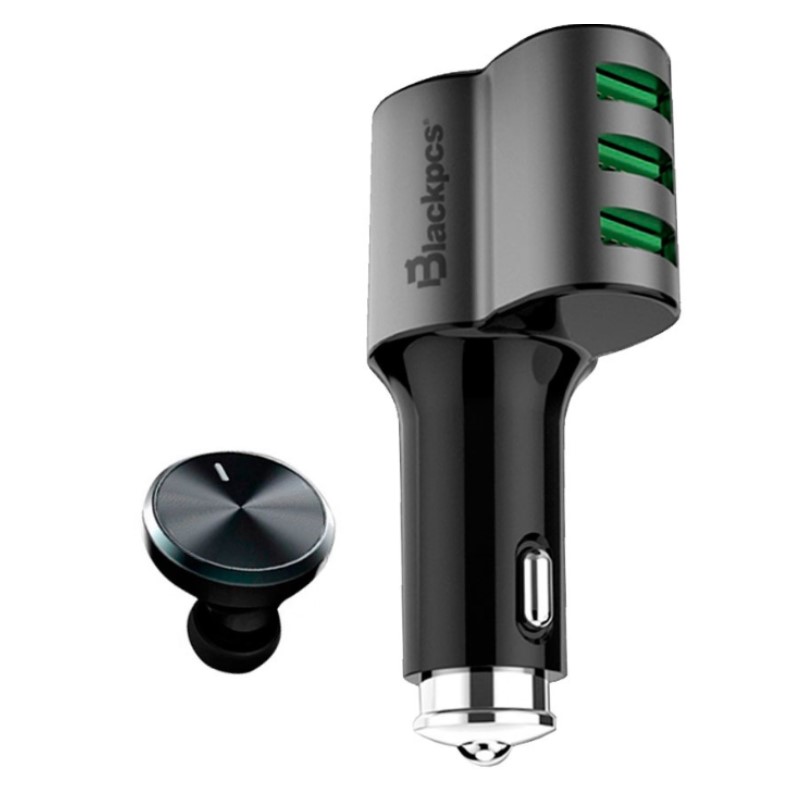 (OB) CAR CHARGER BLACKPCS 3 PUERTOS USB CON ENTRADA ENCENDEDOR (EPI043-BL)