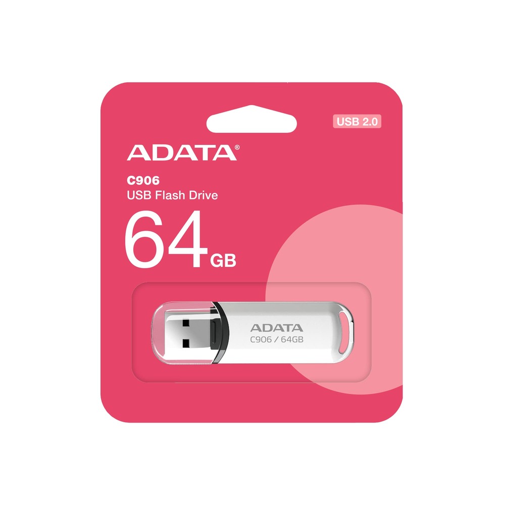 MEMORIA FLASH ADATA AC906 64GB USB 2.0 WHITE (AC906-64G-RWH)