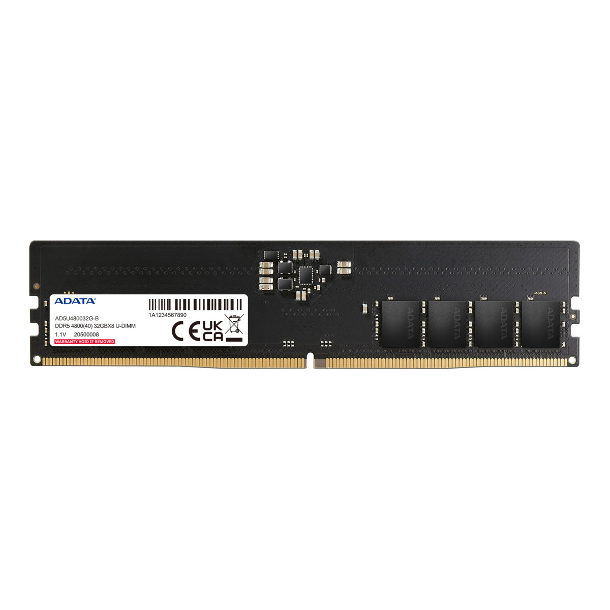 MEMORIA RAM DDR5 ADATA 4800HZ 32GB UDIMM CL40 1.1V (AD5U480032G-S)