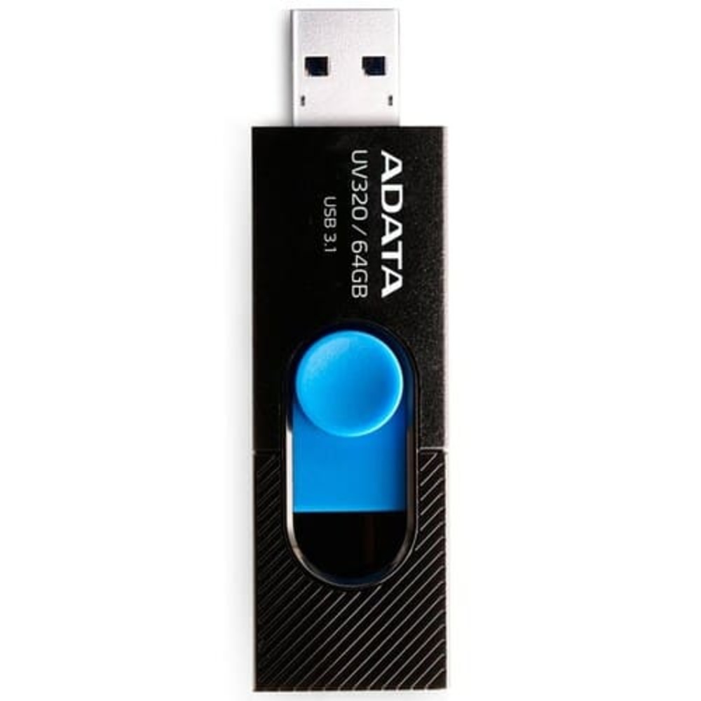 MEMORIA FLASH ADATA UV320 64GB USB 3.2 BLACK-BLUE (AUV320-64G-RBKBL)
