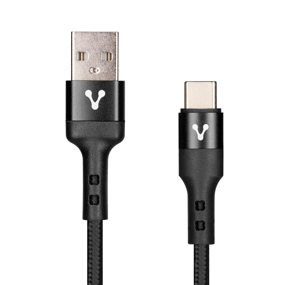 CABLE VORAGO USB-TIPO C 3 METROS CARGA RÁPIDA NEGRO (CAB-128)