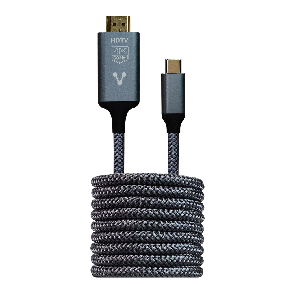 CABLE CONVERTIDOR VORAGO TIPO C A HDMI 4k 1.8 MT (REV. COMPATIBILIDAD) CAB-310