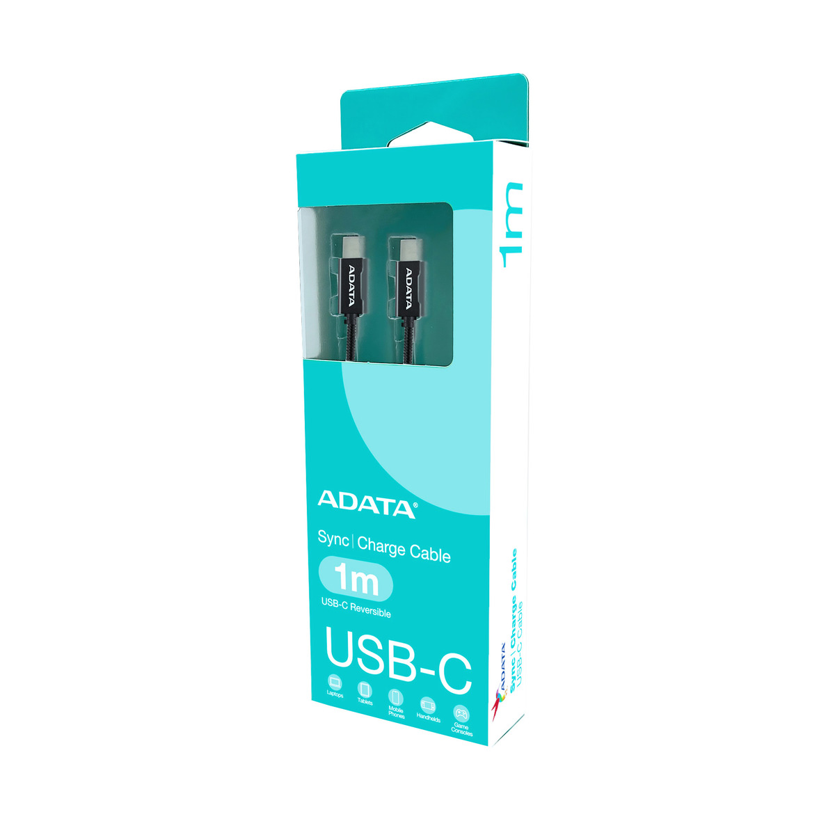 CABLE ADATA USB-C A USB-C 100CM NAILON TRENZADO NEGRO (CACC-100PN-BK)