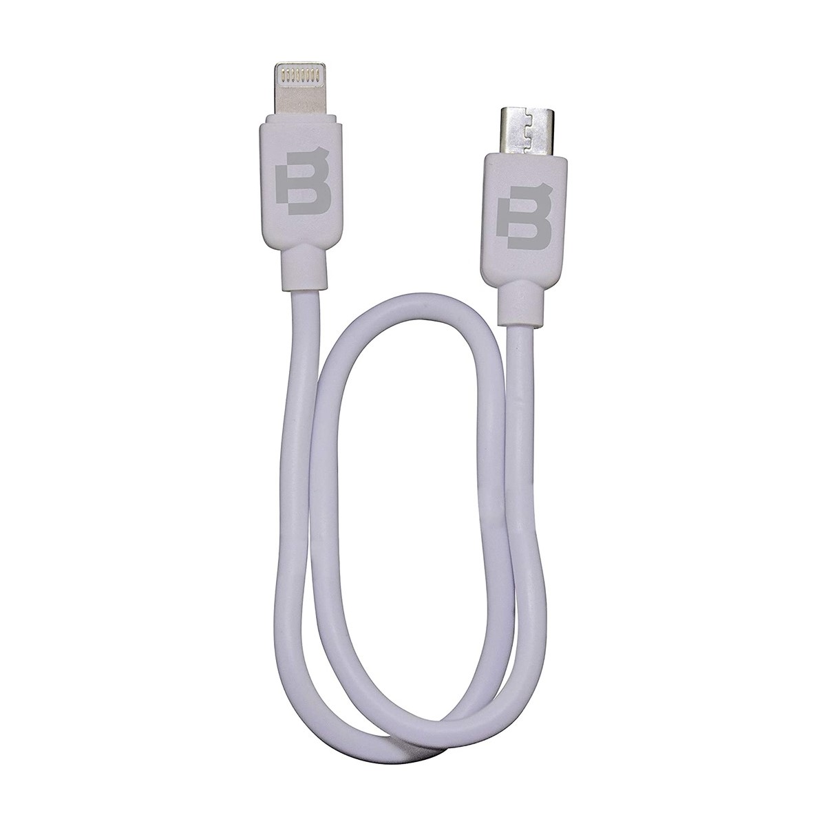 CABLE PLASTICO BLACKPCS DOBLE PUNTA V8/LIGHTNING BLANCO 30CM(CAWDPP-1)