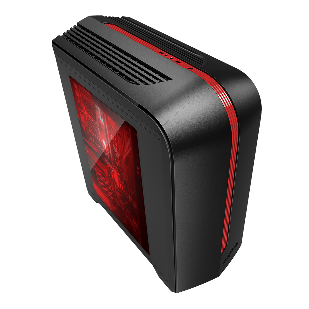 (OB) GABINETE GAME FACTOR ROJO mATX USB 3.0, 2 VENT 120MM S/FTE CSG500-RD