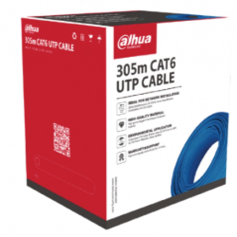 Bobina de Cable UTP 100% Cobre/ Cat 6/ 305 M/AZUL(DH-PFM920I-6UN-C)