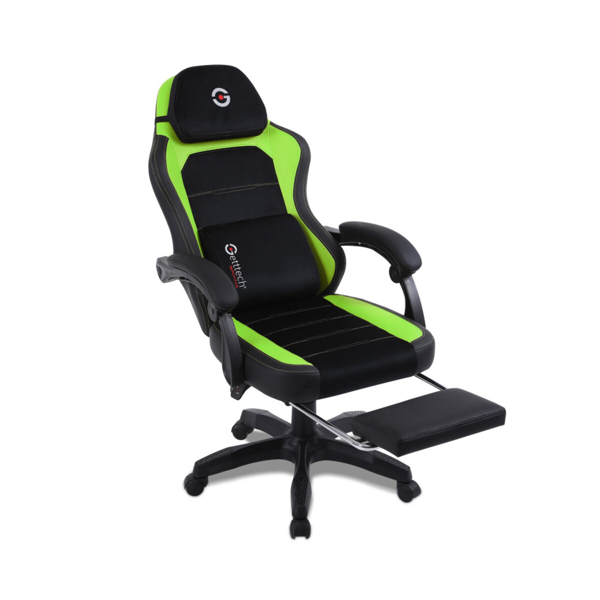 SILLA GETTTECH VERDE Y NEGRO SOPORTE PARA REPOSAPIES (GAR-GAOPY-G2-GR)