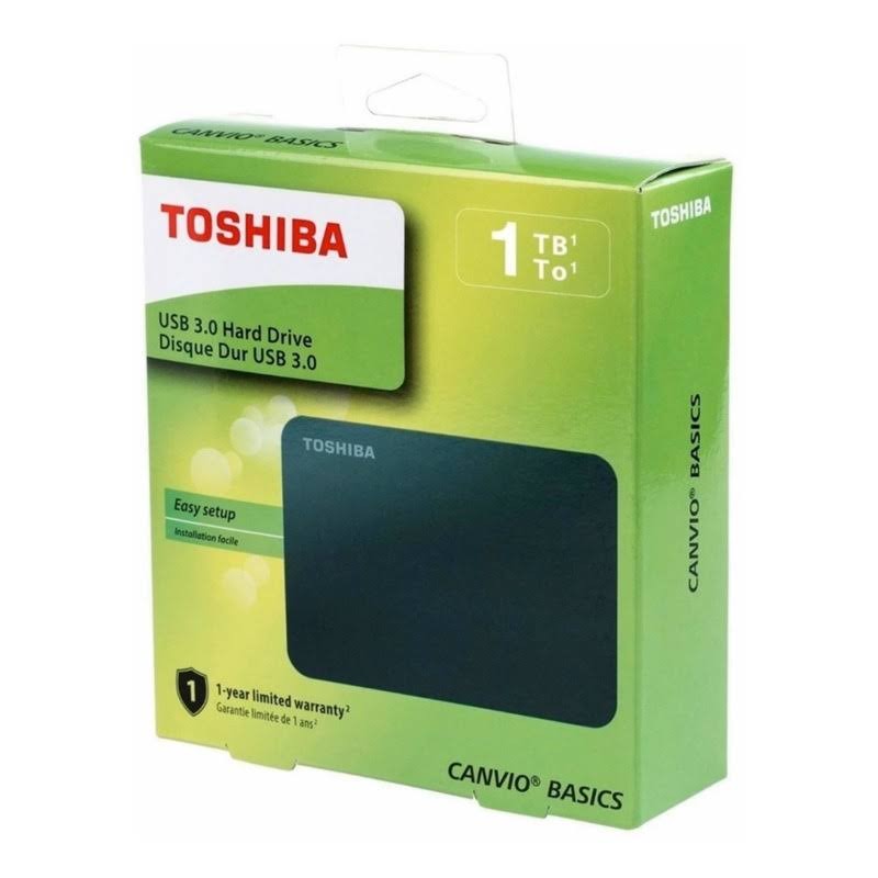 DISCO DURO EXTERNO TOSHIBA 1TB USB 3.0 CANVIO BASICS NEGRO (HDTB510XK3AA)