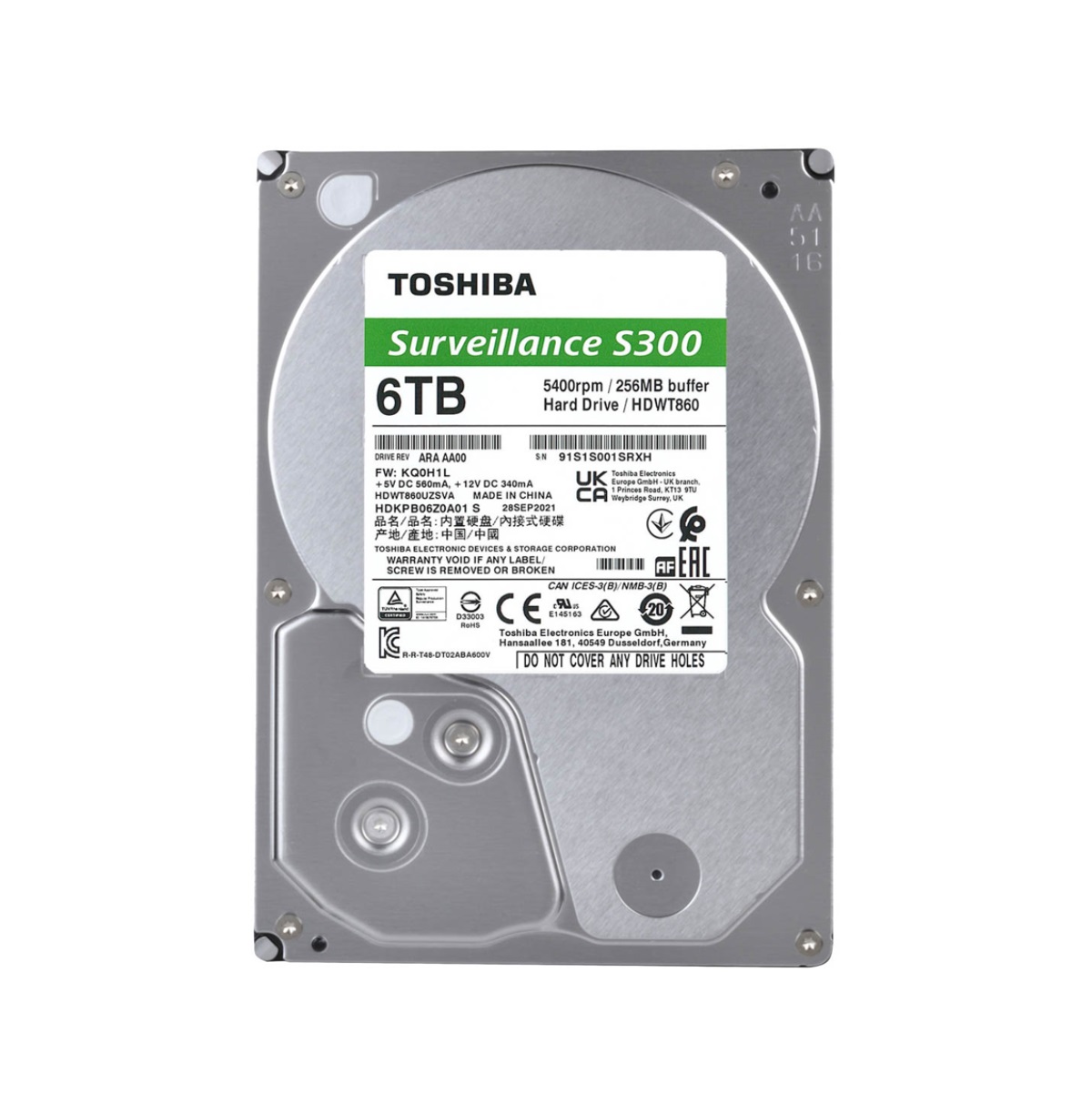 DISCO DURO INTERNO TOSHIBA S300 6TB 3.5