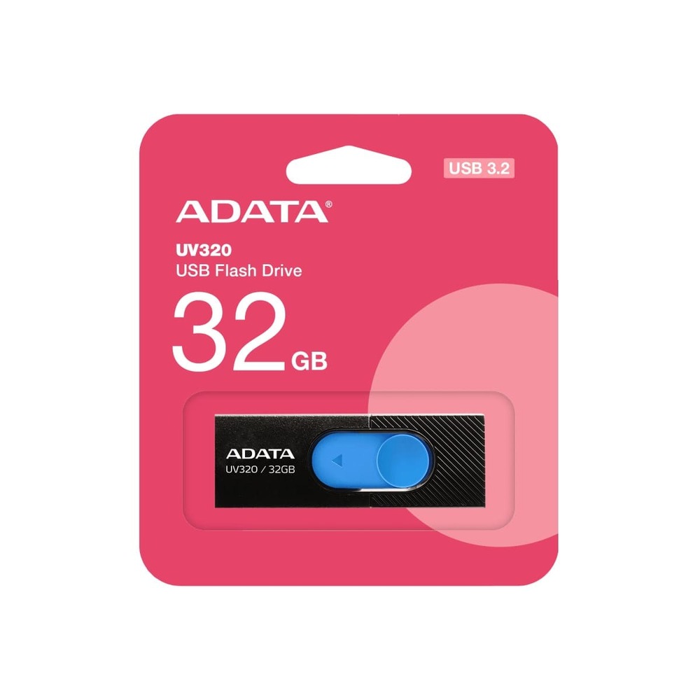 MEMORIA FLASH ADATA UV320 32GB USB 3.2 BLACK-BLUE (AUV320-32G-RBKBL)