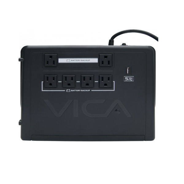 NO BREAK/UPS VICA 700VA/400W 6TOMAS, 1 PUERTO USB PANTALLA LCD (REV 700)