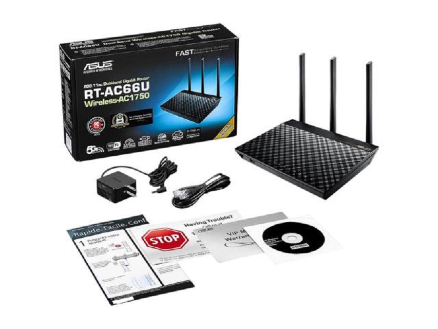 ROUTER ASUS RT-AC66U B1 2.4 GHZ/ 5 GHZ(AC) WIRELESS DUALBAND-AC 1750 R