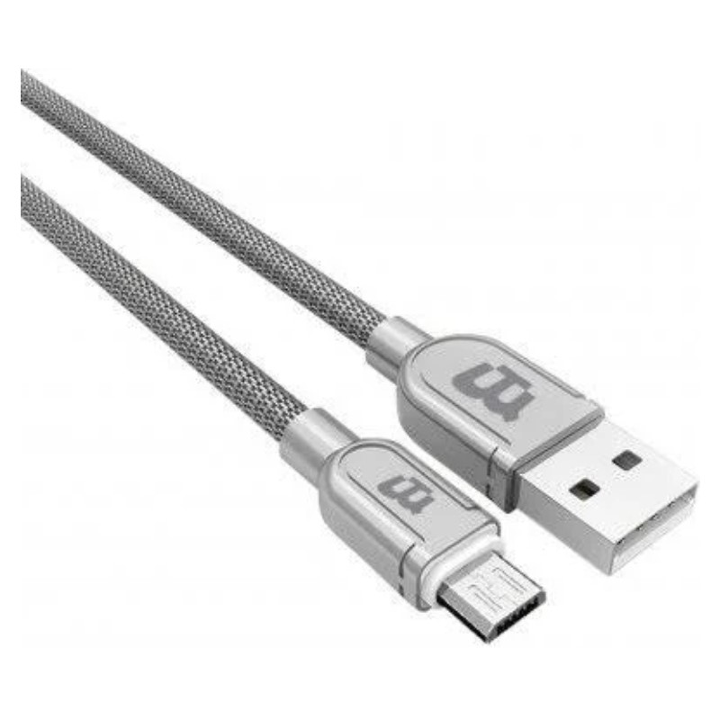 CABLE METALICO BLACKPCS EXCELENCE MICRO USB V8 PLATA 1M (CASMTE-3) (O.B.)
