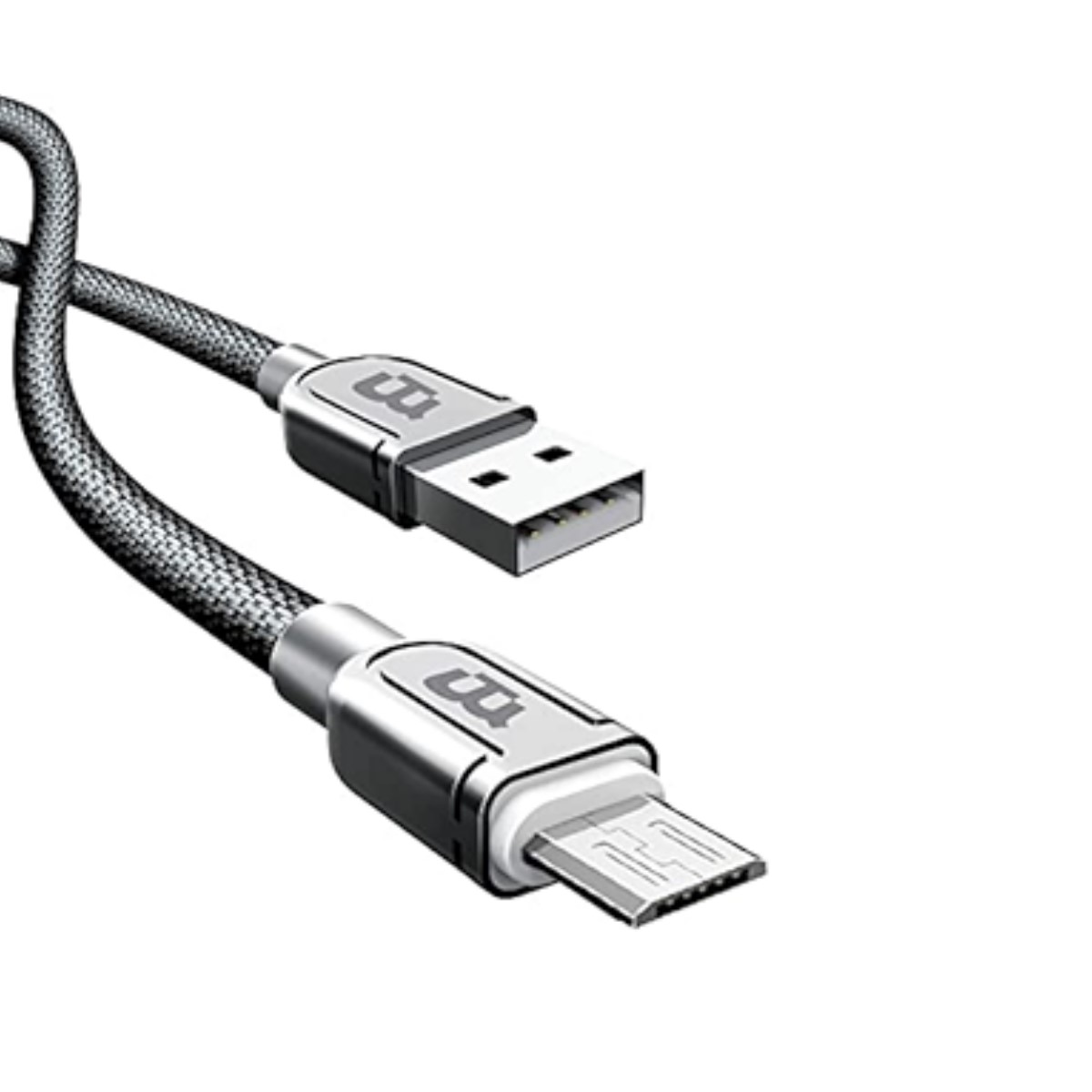CABLE METALICO BLACKPCS EXCELENCE MICRO USB V8 PLATA 1M (CASMTE-3)