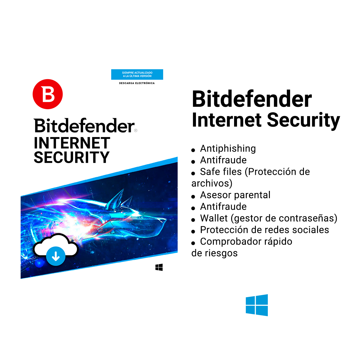 BITDEFENDER ESD INTERNET SECURITY  2YR 5USR (TMBD-307)