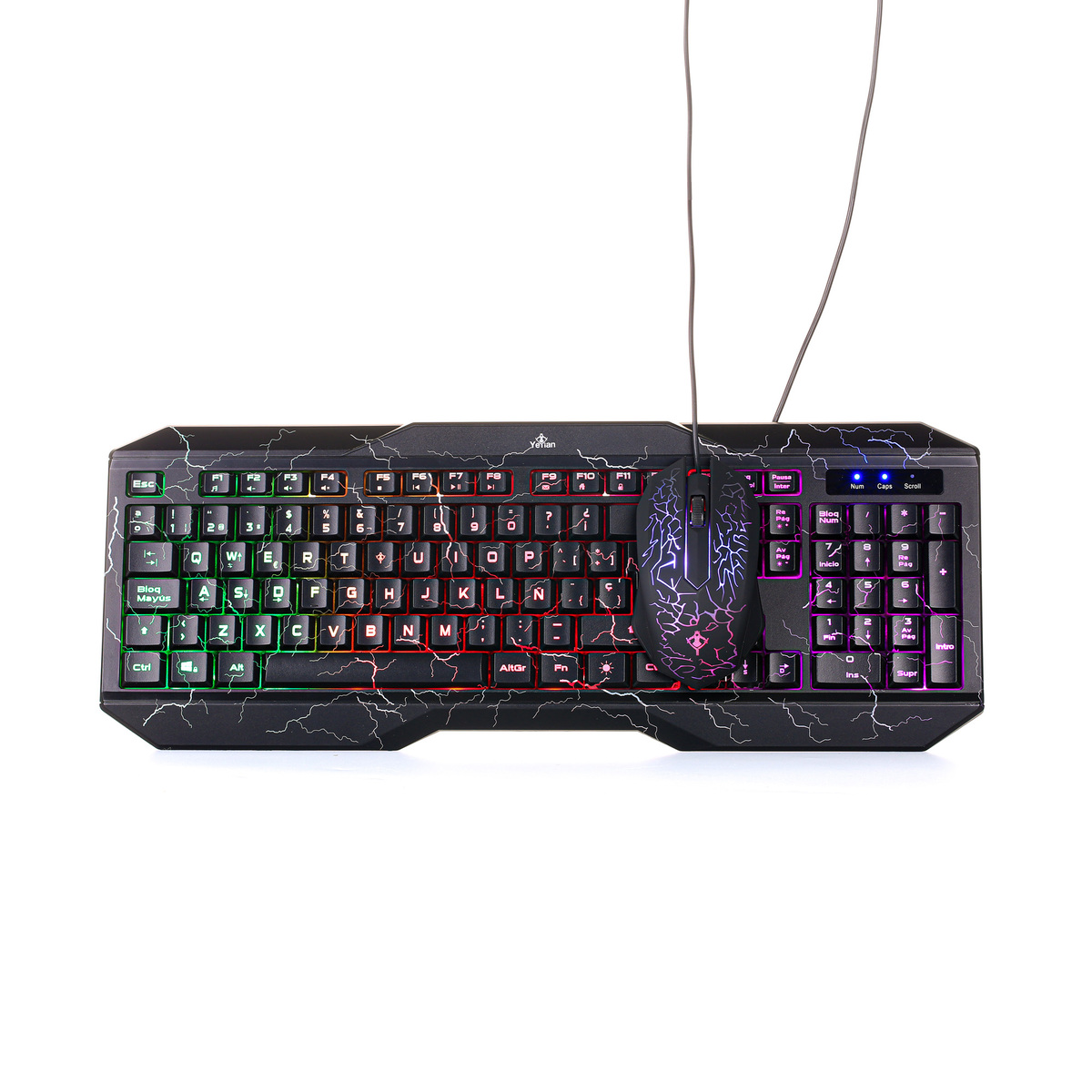 KIT GAMER TECLADO Y MOUSE YEYIAN YC1001/PS1001 PHOENIX LED/USB/1000DPI