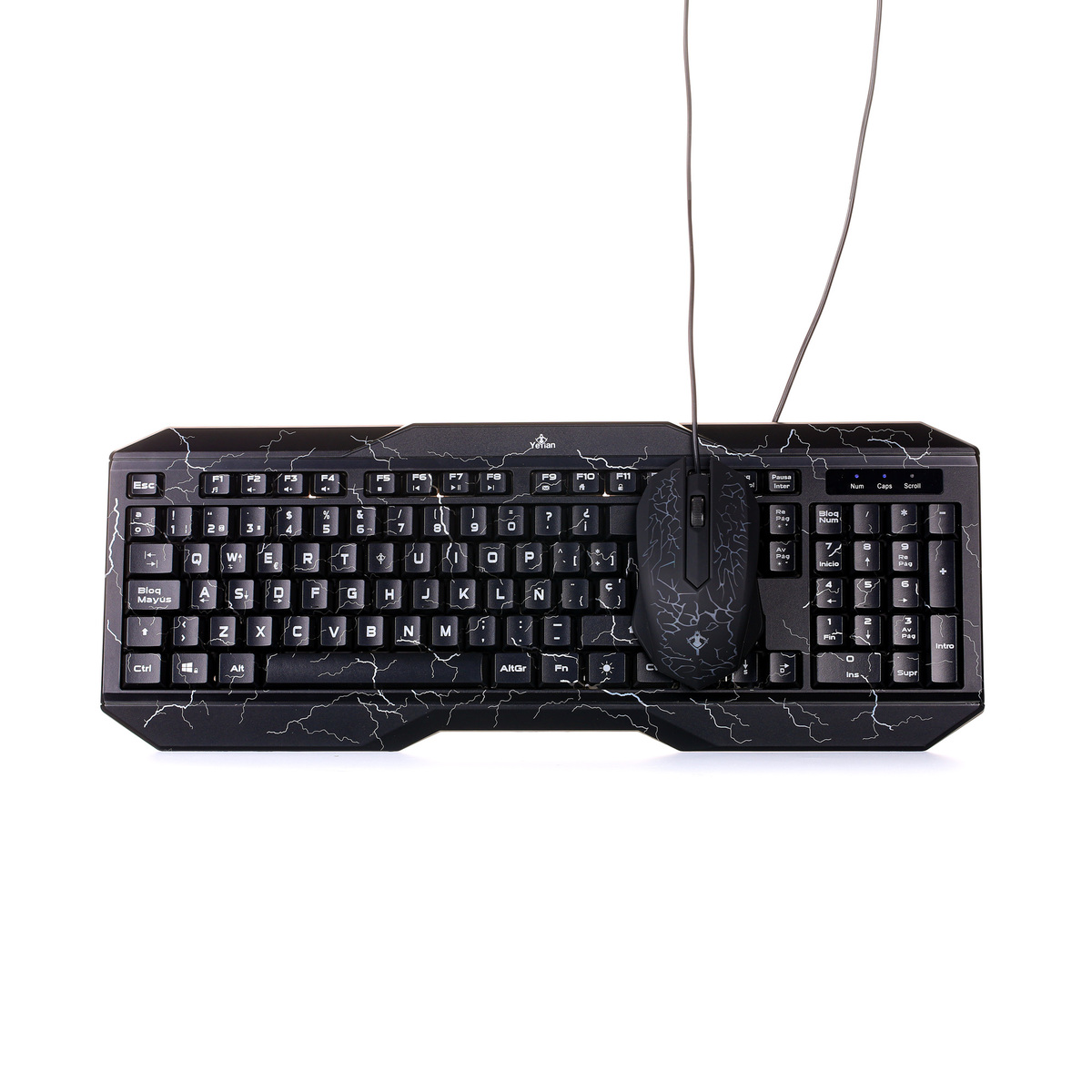 KIT GAMER TECLADO Y MOUSE YEYIAN YC1001/PS1001 PHOENIX LED/USB/1000DPI
