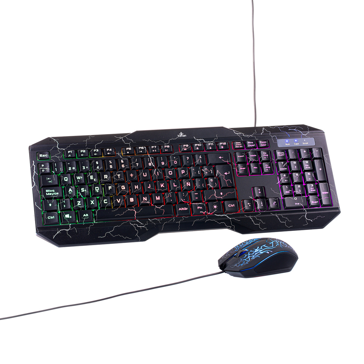 KIT GAMER TECLADO Y MOUSE YEYIAN YC1001/PS1001 PHOENIX LED/USB/1000DPI