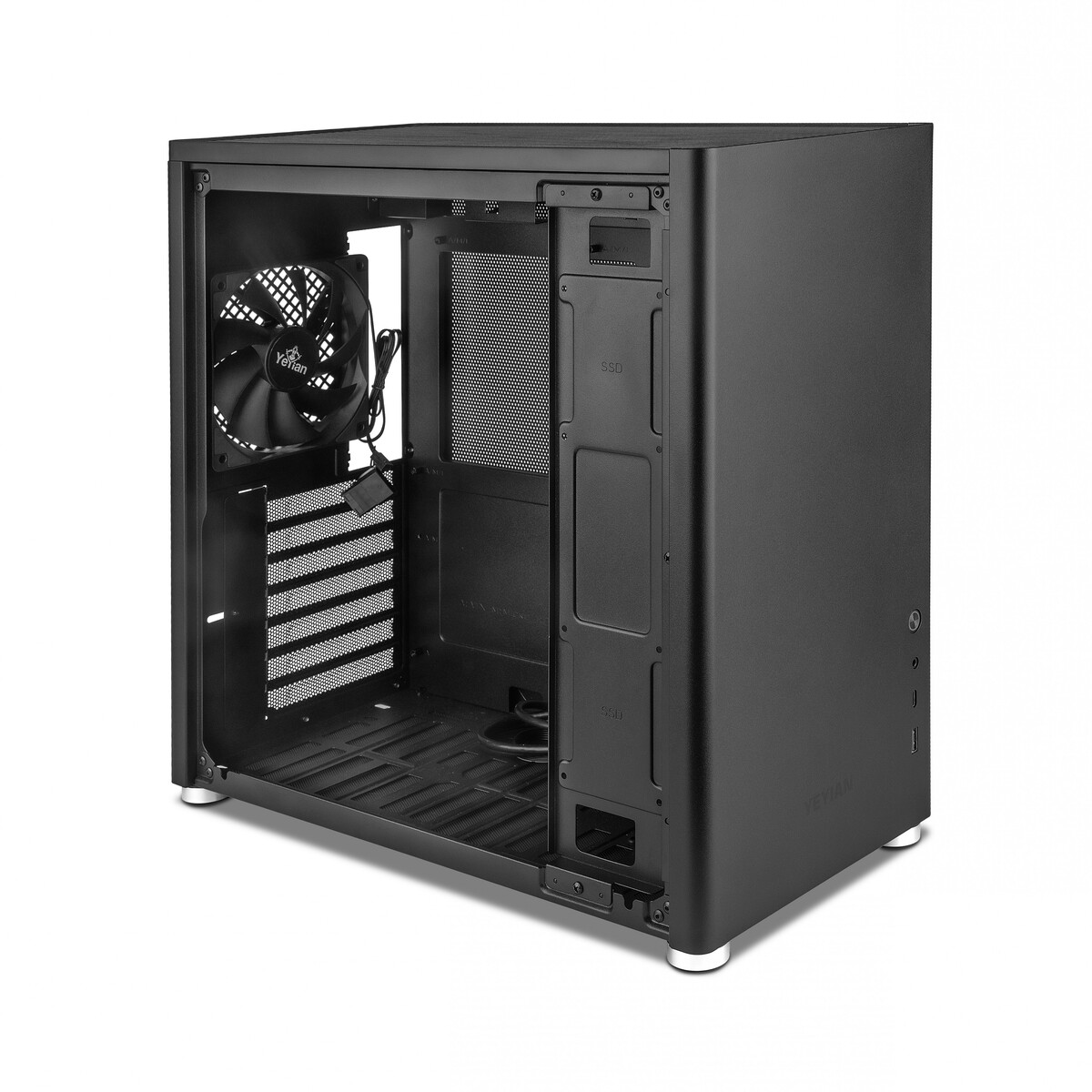 GABINETE YEYIAN GAMER HUSSAR+ NEGRO YCM-ASHUS-01 ATX USB C CRIS/TEMP