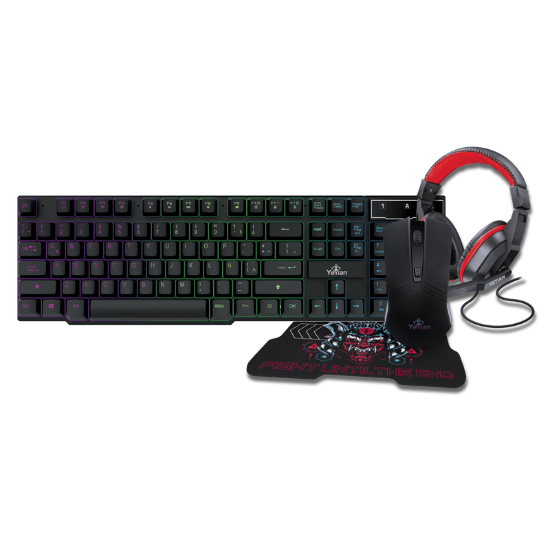 KIT YEYIAN LED YKH-20707 HYDRA S2000 TECLADO, MOUSE, HEADSET, MOUSEPAD