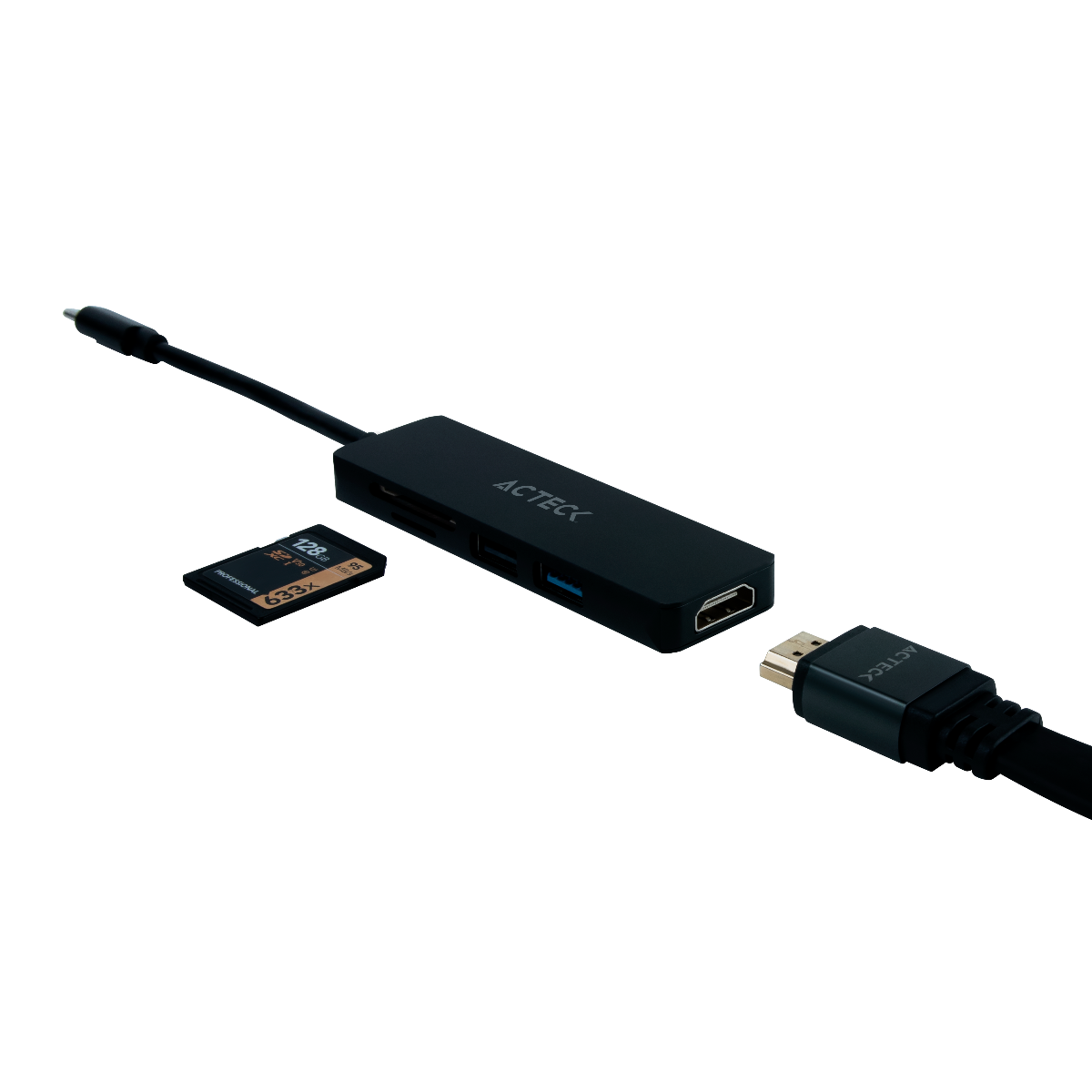 HUB ACTECK USB-C 5EN1 4KHDMI+1XUSB-A3.0+1XUSB-A2.0+TF/SD AC-934633