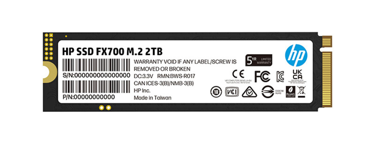 UNIDAD SSD M.2 HP FX700 2TB PCIE 7200/6200 8U2N5AA