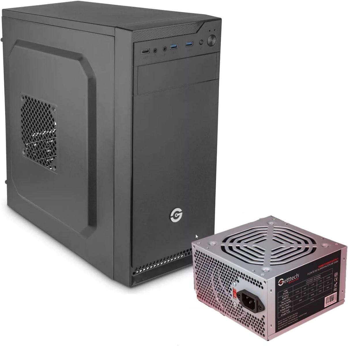 GABINETE GETTTECH MICRO-ATX C/FUENTE 550W GRIS GCM-550AC-01