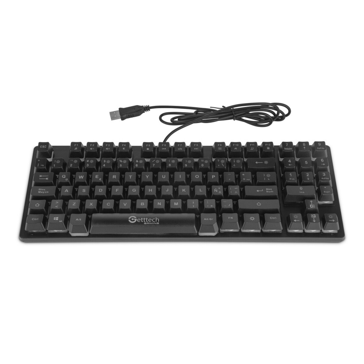 TECLADO GAMER GETTTECH TKL MEMBRANA RGB NEGRO (GPK-ESMWR-G2)