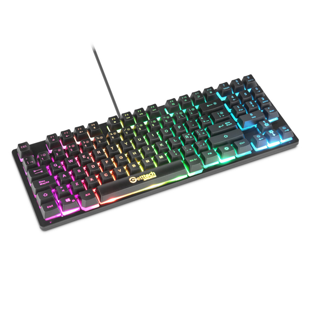 TECLADO SLIM TKC GETTTECH GAMER RGB ALAMBRICO GPK-ESMWR-G2