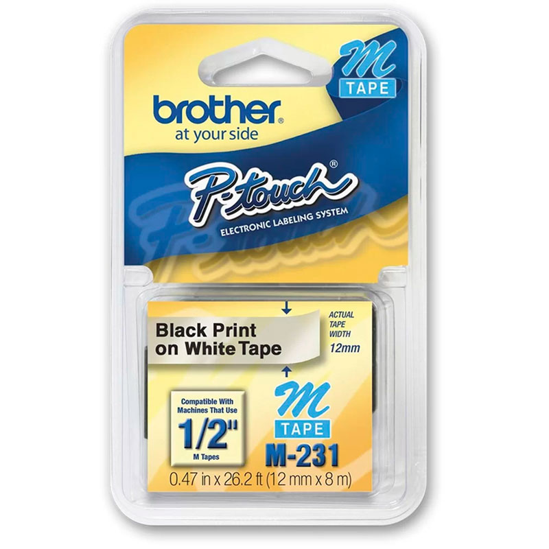 CINTA BROTHER M231 NEGRO-BLANCO 12MM X 8M PT85 100-110 M231