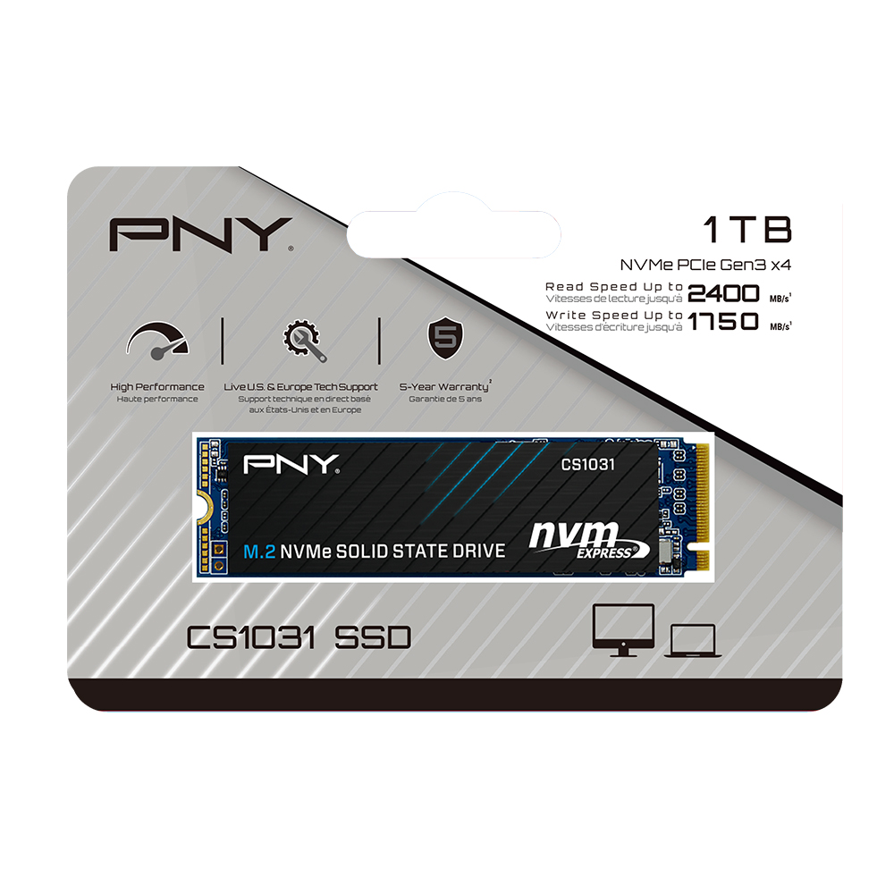 UNIDAD SSD PNY 1TB M.2 2280 NVME GEN3X4 2400/1750 M280CS1031-1TB-CL