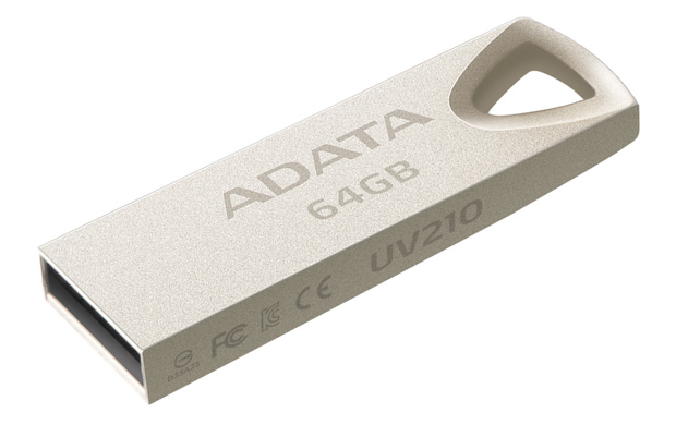 MEMORIA FLASH ADATA UV210 64GB USB 2.0 DORADO METALICO AUV210-64G-RGD