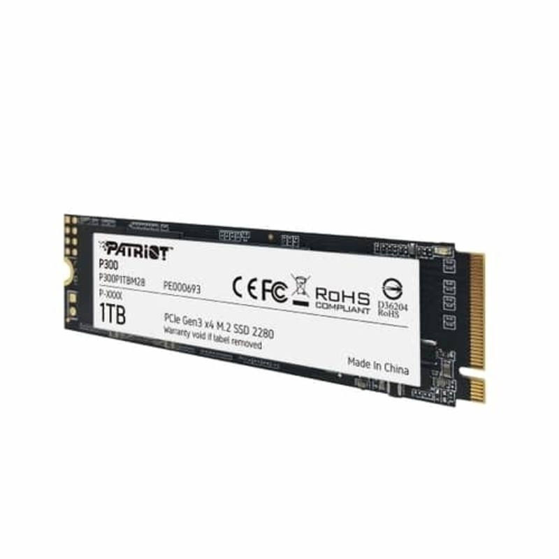 UNIDAD SSD M.2 PATRIOT P300 1TB 2280 PCIe 3.0 x4 (P300P1TBM28)