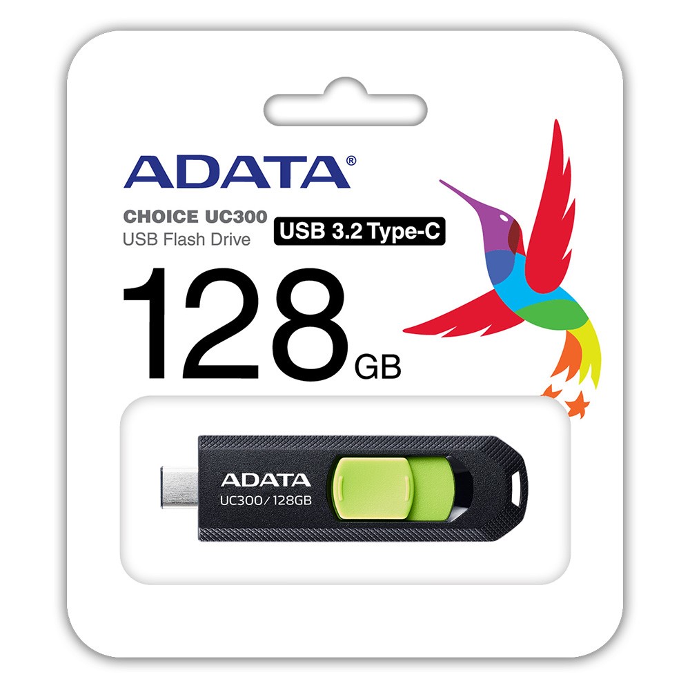 MEMORIA FLASH ADATA UC300 128GB USB-C 3.2 VDE (ACHO-UC300-128G-RBK/GN)