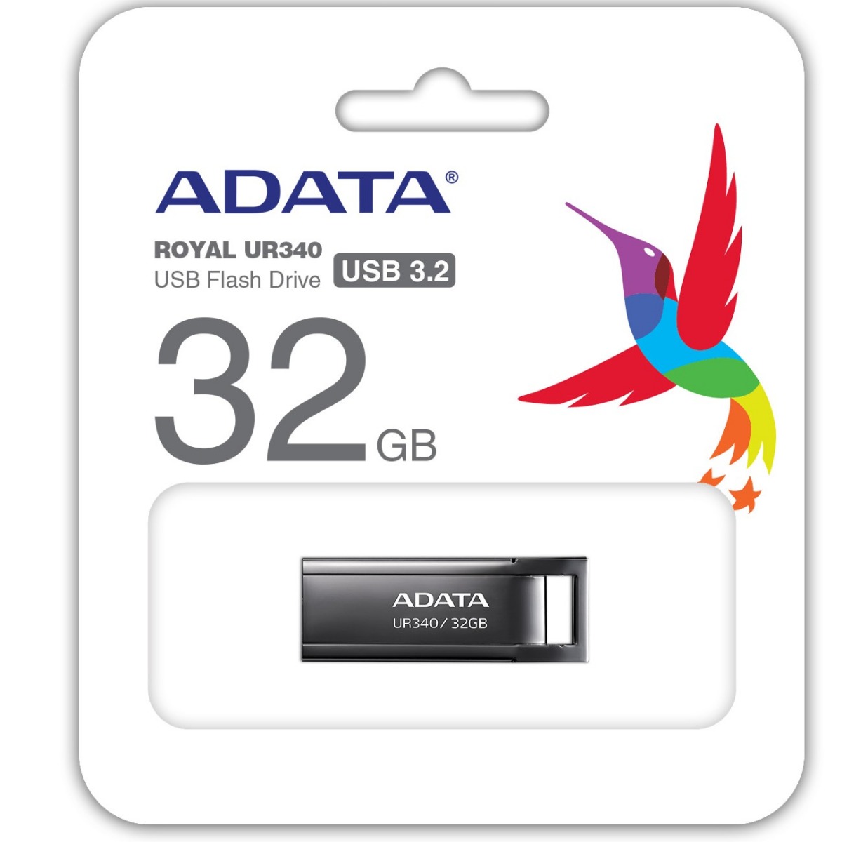 MEMORIA FLASH ADATA UR340 32GB USB 3.2 NEGRO (AROY-UR340-32GBK)